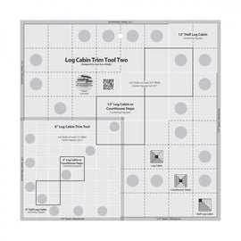 Creative Grids Log Cabin Trim Tool Two 6in & 12in Blocks Quilt Ruler # CGRJAW2