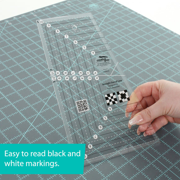 Creative Grids Straight Out Of Line 6in x 10in Quilt Ruler CGRKA3