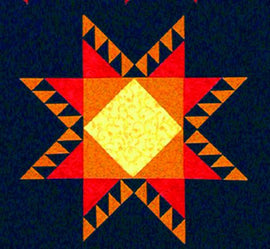 Galaxy Quest - 10 Feathered Star  Pattern - StoryQuilts.com