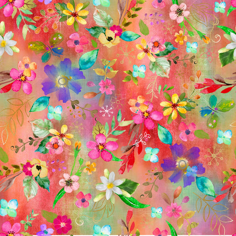 Party Animals Multi Allover Floral Digital