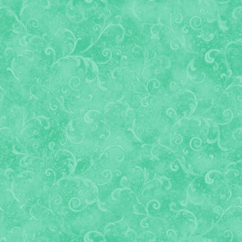 Sea Green Filigree  Fabric - StoryQuilts.com