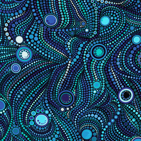 Effervescence Water Circles & Dots  Fabric - StoryQuilts.com