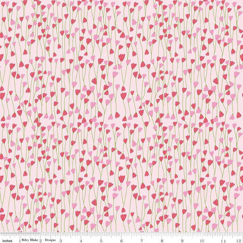Simply Happy Vine Pink  Fabric - StoryQuilts.com