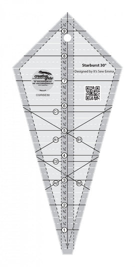 Creative Grids Starburst 30 Degree Triangle Quilt 9-1/2in Ruler CGRISE30