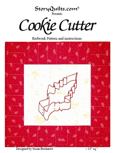 Cookie Cutter - Redwork  Pattern - StoryQuilts.com