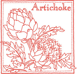 Fresh Crop Redwork Quilt  Pattern - StoryQuilts.com