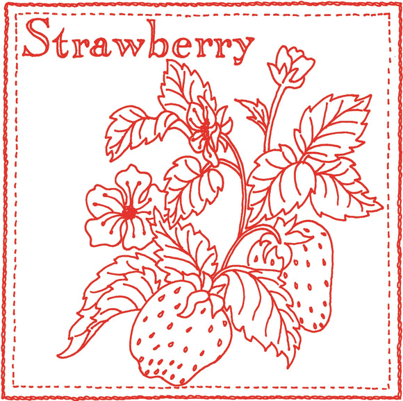 Fresh Crop Redwork Quilt  Pattern - StoryQuilts.com