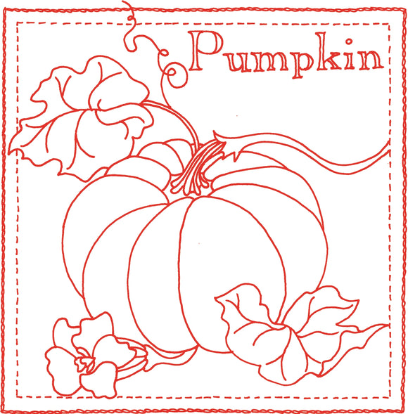 Fresh Crop Redwork Quilt  Pattern - StoryQuilts.com