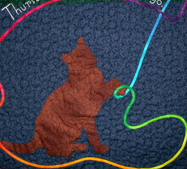 Shadow Cat, Assemby and Pieced Border - Block 9  Pattern - StoryQuilts.com