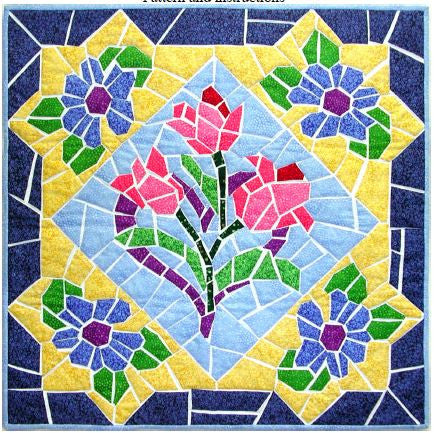 Mosaic Flowers  Pattern - StoryQuilts.com