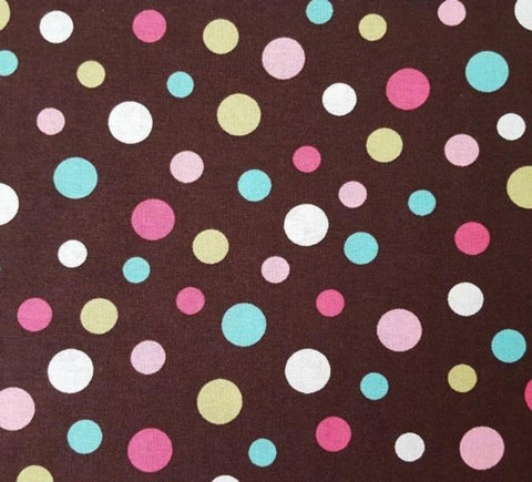 Crazy for Dots Multicolor on Brown by RJR  Fabric - StoryQuilts.com