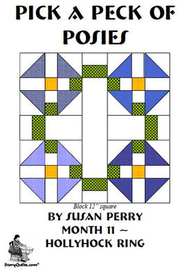 Pick a Peck of Posies  11 -Hollyhock Ring  Pattern - StoryQuilts.com