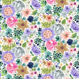 White Zodiac Floral Digitally Printed by August Wren for Dear Stella