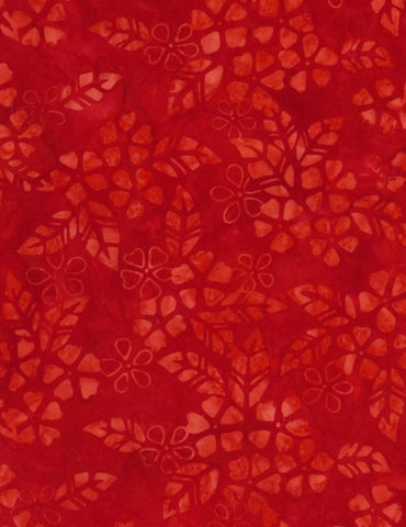 Timeless Treasures Vivid Tonga Batiks Scarlet Bloom  Fabric - StoryQuilts.com