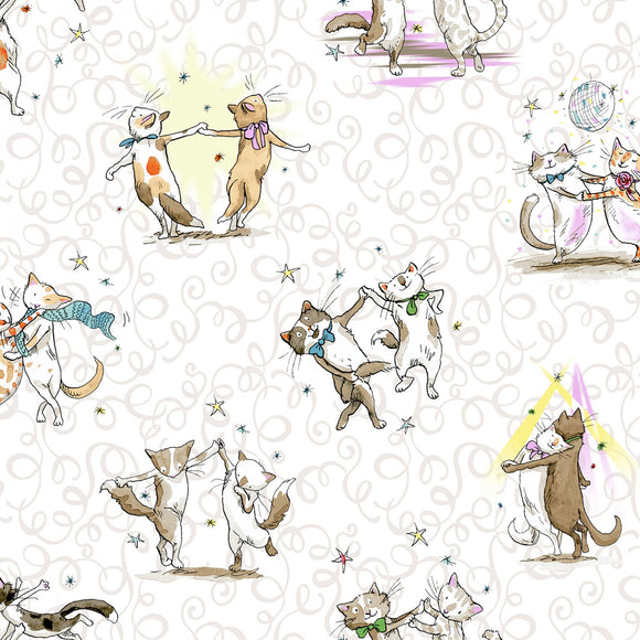 White Dancing Cats