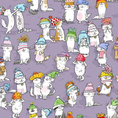 Purple Cats with Hats