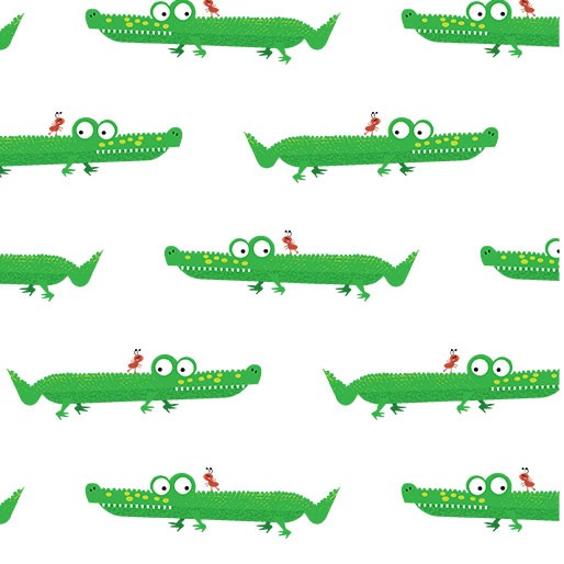 White Mini Alligator by Michael Miller