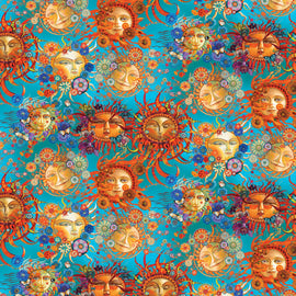 Season of the Sun -  Turquoise/Multi Sun Allover # 13192B-81 - 0