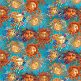Season of the Sun -  Turquoise/Multi Sun Allover # 13192B-81