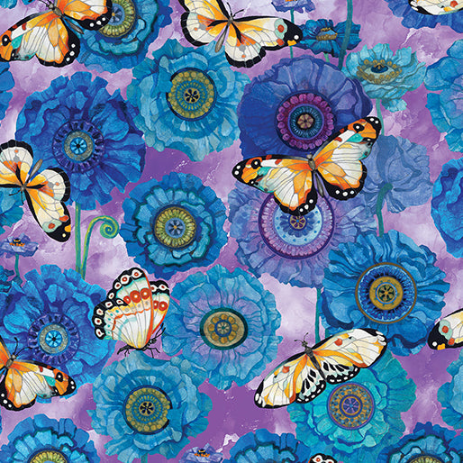 Season of the Sun -  Butterflies & Blooms - Purple/Multi  13194B-61