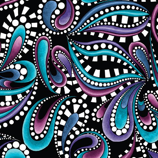 Xanadu  Paisley Rhythm Black/Multi 16154-12