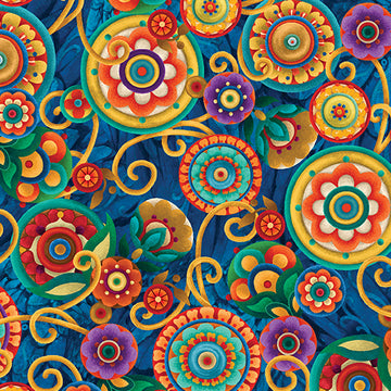 Roundabout Blue/Multi - By David Galchutt