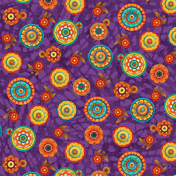 Radiance Medallion Fuchsia Multi - By David Galchutt  Fabric - StoryQuilts.com