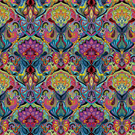 What If by Paula Nadelstern, Prima Donna, 16252-10 red/multi . Sold in 1/2 yard increments