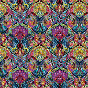 What If by Paula Nadelstern, Prima Donna, 16252-10 red/multi . Sold in 1/2 yard increments  Fabric - StoryQuilts.com