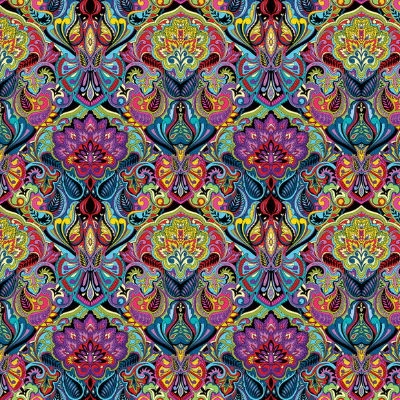 What If by Paula Nadelstern, Prima Donna, 16252-10 red/multi . Sold in 1/2 yard increments