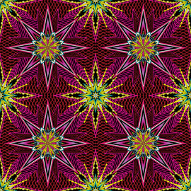 What If by Paula Nadelstern, Prima Donna, Radio Star, 16253-10 red/multi,  sold in 1/2 yard increments