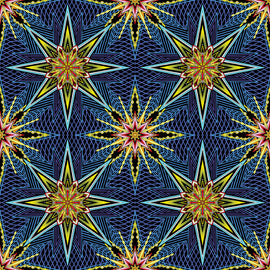 What If by Paula Nadelstern, Prima Donna, Radio Star, 16253-55, blue/multi,  sold in 1/2 yard increments