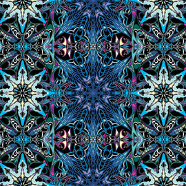 Paula Nadelstern's Thirty One  Wingspan  Electric Lace Blue/Multi # 16561B-55,  sold in 1/2 yard increments