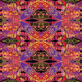 Paula Nadelstern's Thirty One  Wingspan Red/Multi # 16562B-10,  sold in 1/2 yard increments