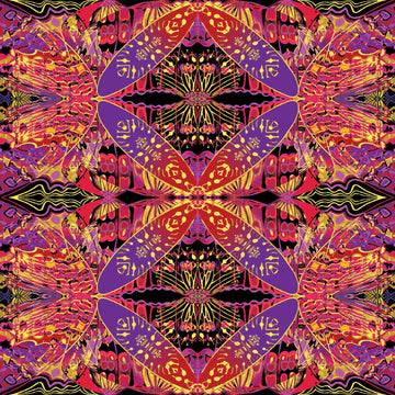 Paula Nadelstern's Thirty One  Wingspan Red/Multi # 16562B-10,  sold in 1/2 yard increments