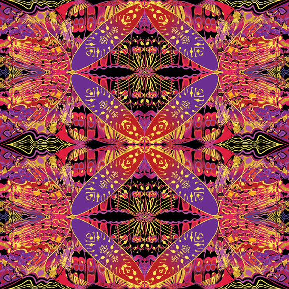 Paula Nadelstern's Thirty One  Wingspan Red/Multi # 16562B-10,  sold in 1/2 yard increments