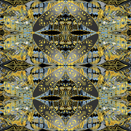 Paula Nadelstern's Thirty One Wingspan Gold/Multi # 16562B-33,  sold in 1/2 yard increments