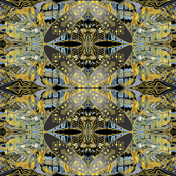 Paula Nadelstern's Thirty One Wingspan Gold/Multi # 16562B-33,  sold in 1/2 yard increments  Fabric - StoryQuilts.com