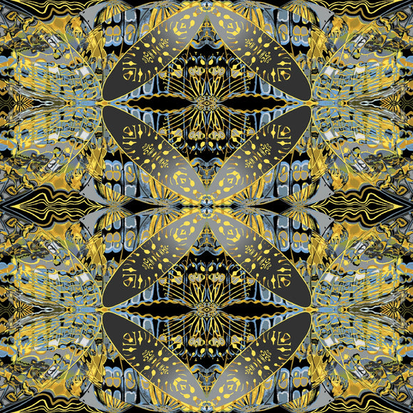 Paula Nadelstern's Thirty One Wingspan Gold/Multi # 16562B-33,  sold in 1/2 yard increments