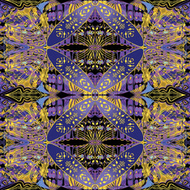 paula Nadelstern's Thirty One  Wingspan Purple/Multi # 16562B-66,  sold in 1/2 yard increments