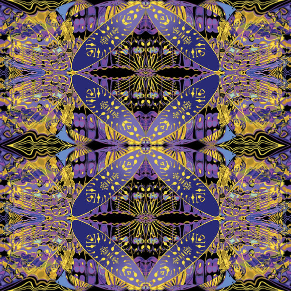 paula Nadelstern's Thirty One  Wingspan Purple/Multi # 16562B-66,  sold in 1/2 yard increments