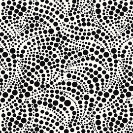 Xanadu Swirling Dots White/Black 1769-09,  sold in 1/2 yard increments
