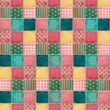 Shop Hop Perfect Squares  21695 Mult  Fabric - StoryQuilts.com