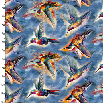 FANCIFUL FLYERS BLUE 22960-BLU,  sold in 1/2 yard increments  Fabric - StoryQuilts.com