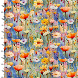 POPPY FIELD MULTI 22961-MLT-CTN-D, sold in 1/2 yard increments