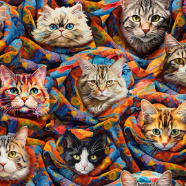 Multi Purrfect Purr-Ito # 22963-MLT,  sold in 1/2 yard increments
