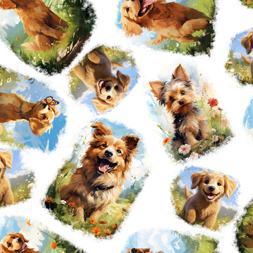 White Doggone Cute # 22973-WHT,  sold in 1/2 yard increments  Fabric - StoryQuilts.com