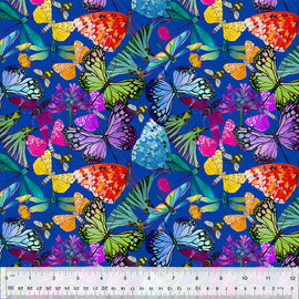 Gardenia - Flutter Cobalt, sold in 1/2 yard increments
