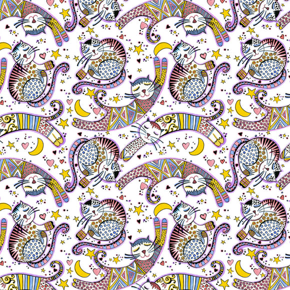 Multi Mysti-Cats # 68230201-01,  sold in 1/2 yard increments
