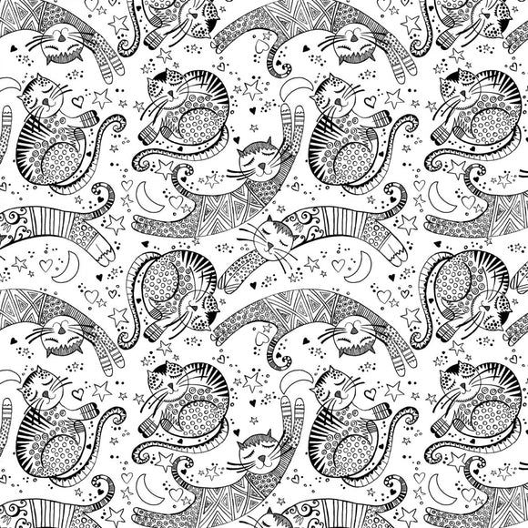 White Mysti-Cats # 68230201-03,  comes in 1/2 yard increments